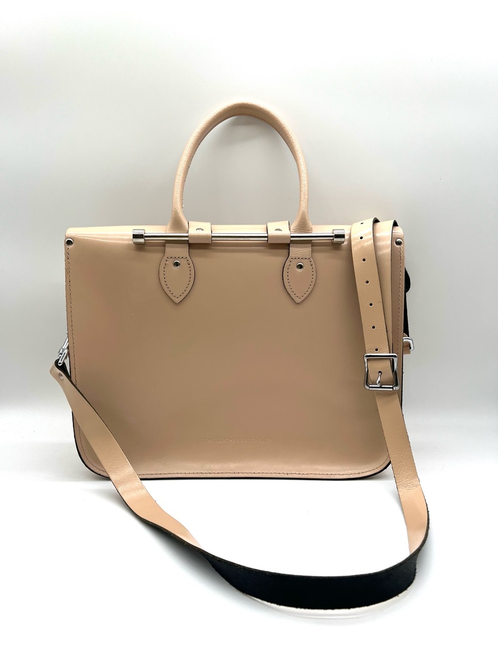The Leather Satchel Co British Made Leather Doctor Bag Nude Top Handle Satchel